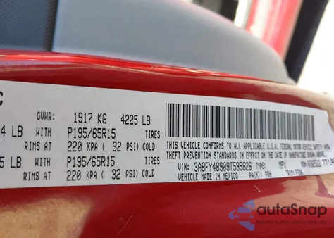 2009 Chrysler Pt Cruiser Lx z USA, uszkodzony, nr VIN 3A8FY48909T595826